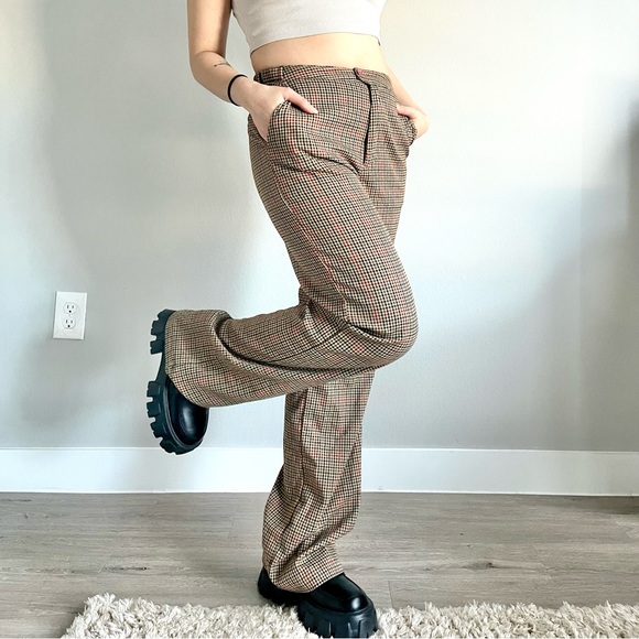 Vintage Preppy Plaid Wide Leg Pant - Picture 4 of 5